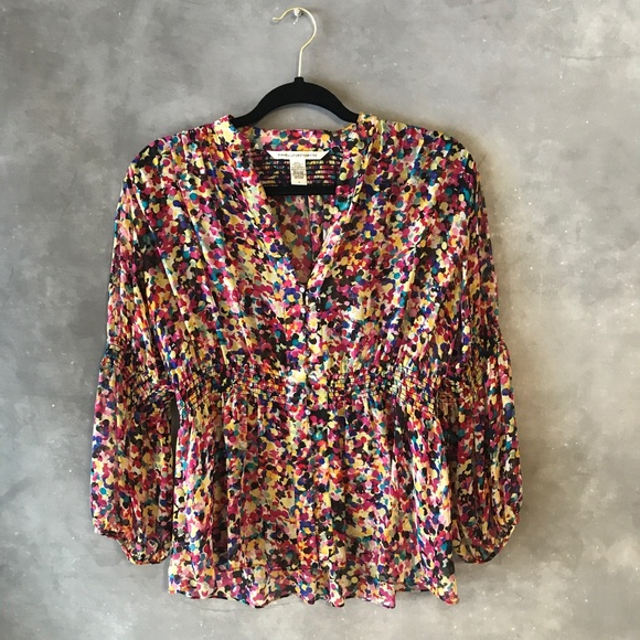 Diane Von Furstenberg Tops - Diane von Furstenberg sheer floral top